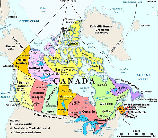 map of canada and us. Map of Canada